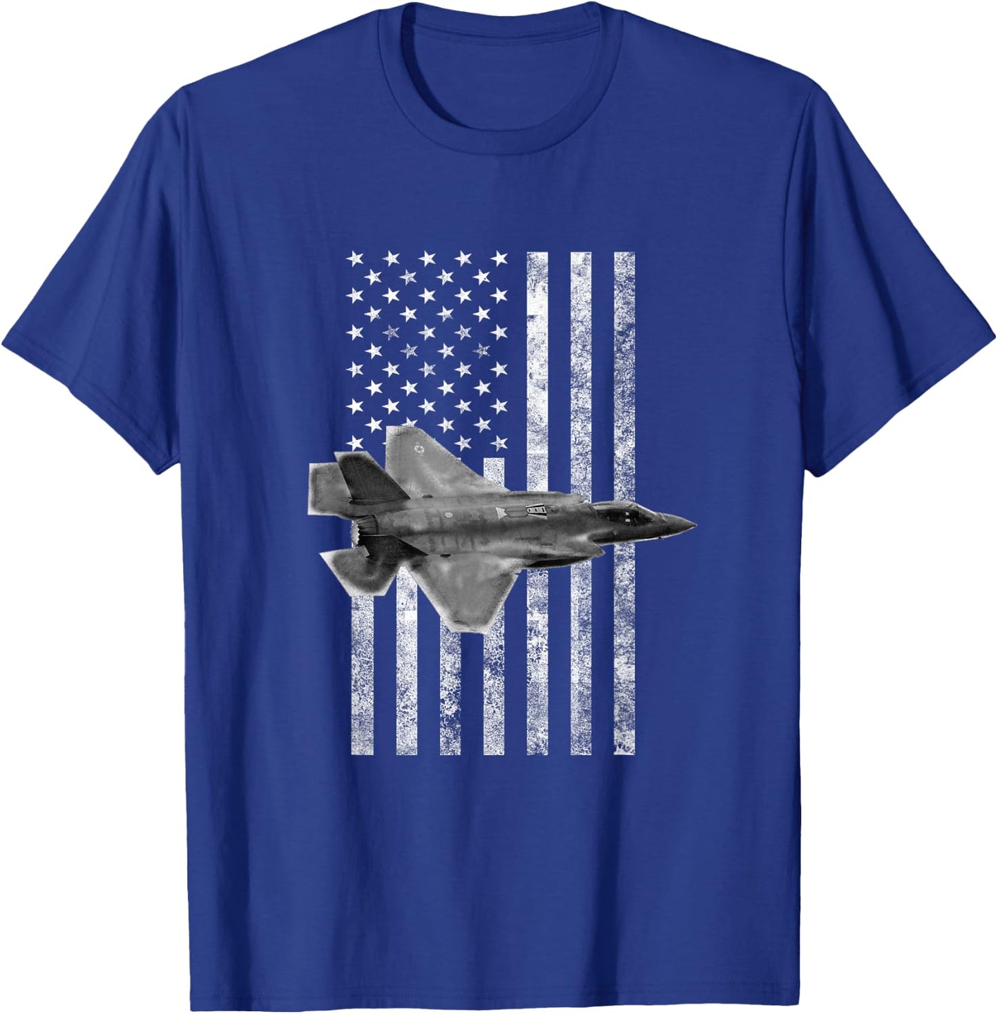 F-35 Lightning II American USA Flag - Military T-Shirt - T-Shirt | Royal