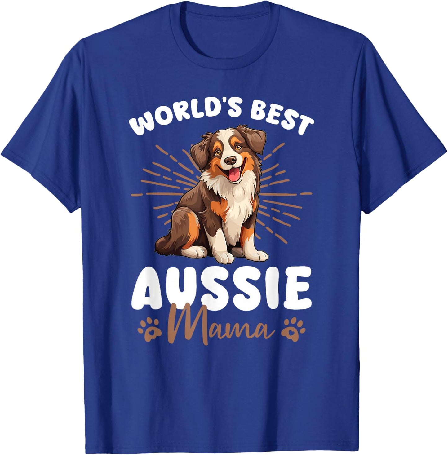 Australian Shepherd Red Tri Dog World's Best Aussie Mama T-Shirt - T-Shirt | Royal