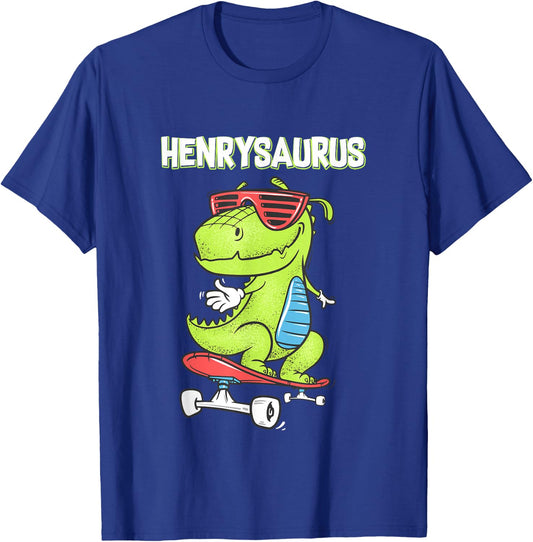HENRYSAURUS shirt name birthday gift dinosaur t rex T-Shirt - T-Shirt | Royal