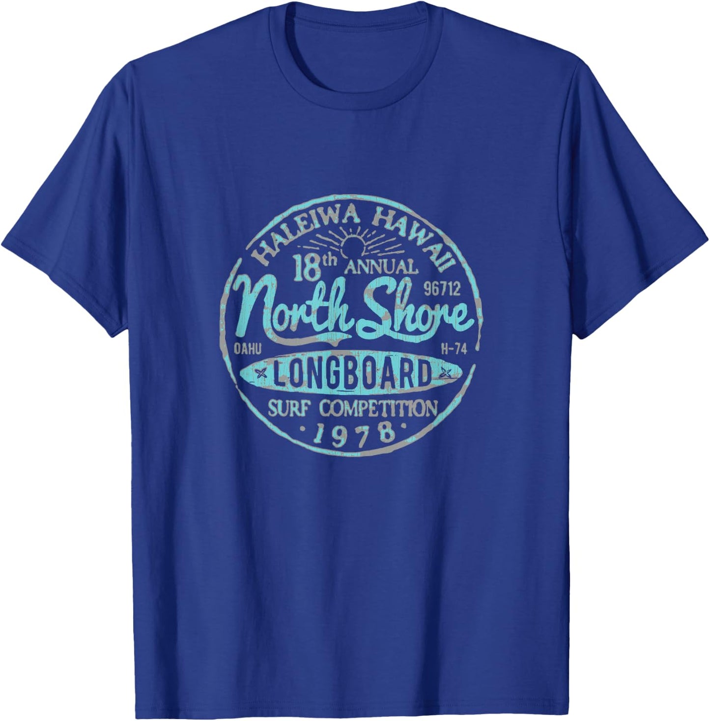 North Shore Long Board Surf T-Shirt - T-Shirt | Royal