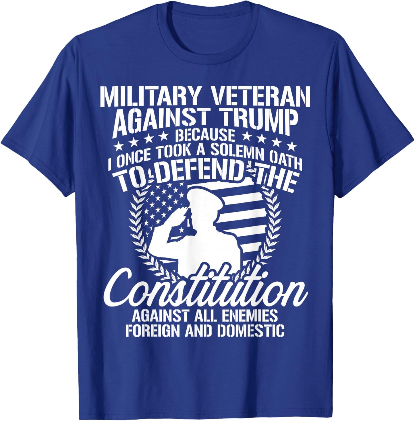Military Veterans Against Trump 2020 USA Election T-Shirt - T-Shirt | Royal