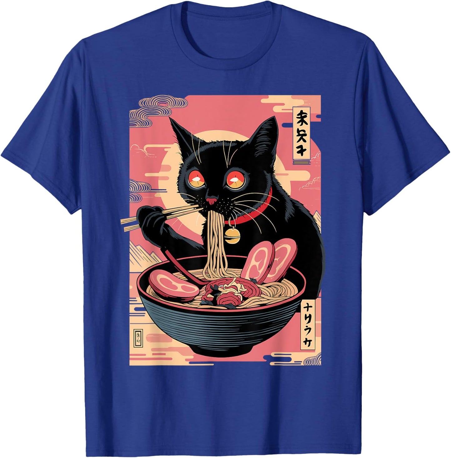 Cat Ramen Noodle Japanese Anime Kawaii T-Shirt - T-Shirt | Royal