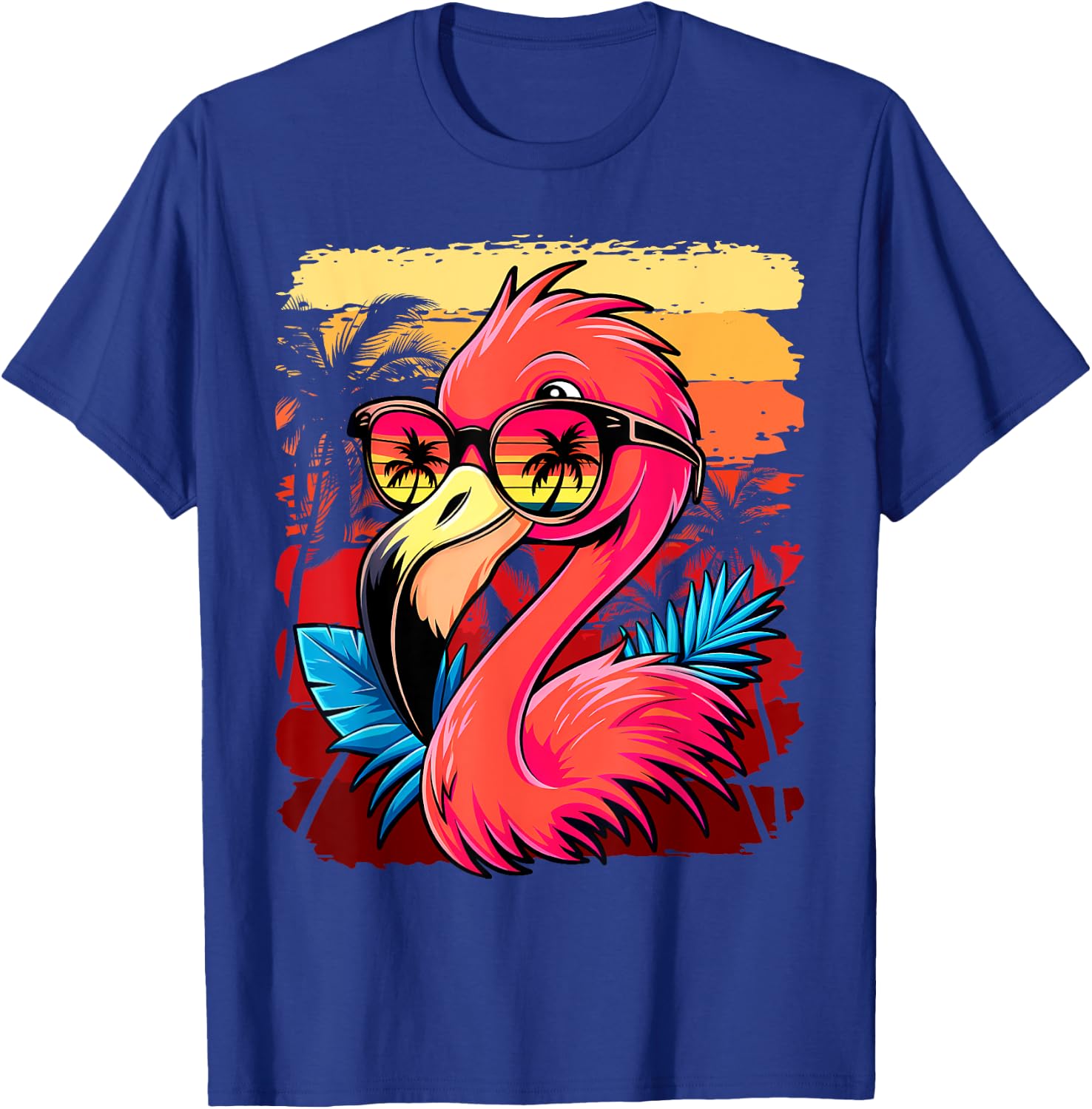 Retro Sunglasses Flamingo Kids Funny Flamingo T-Shirt - T-Shirt | Royal