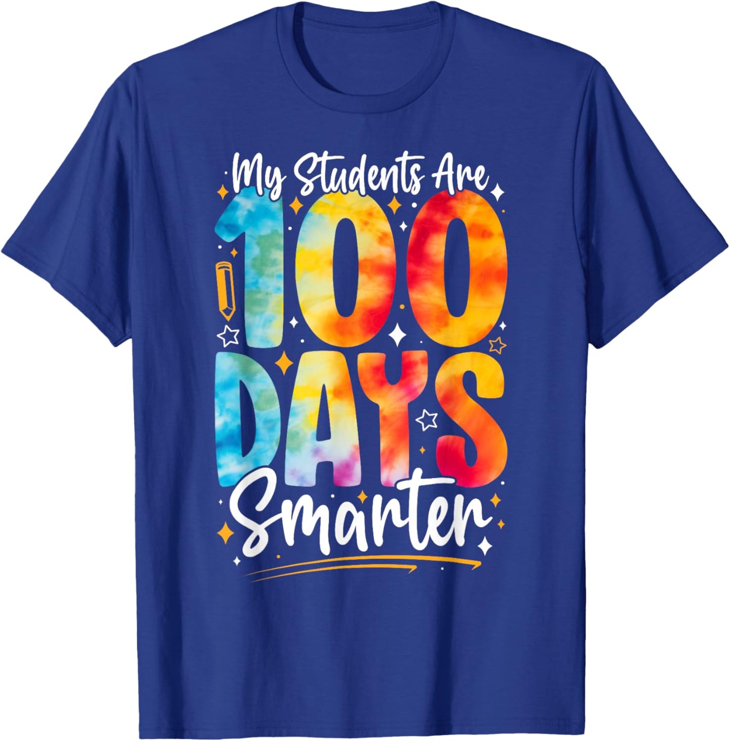 100th Day of School My Students are 100 Days Smarter Teacher T-Shirt - T-Shirt | Royal