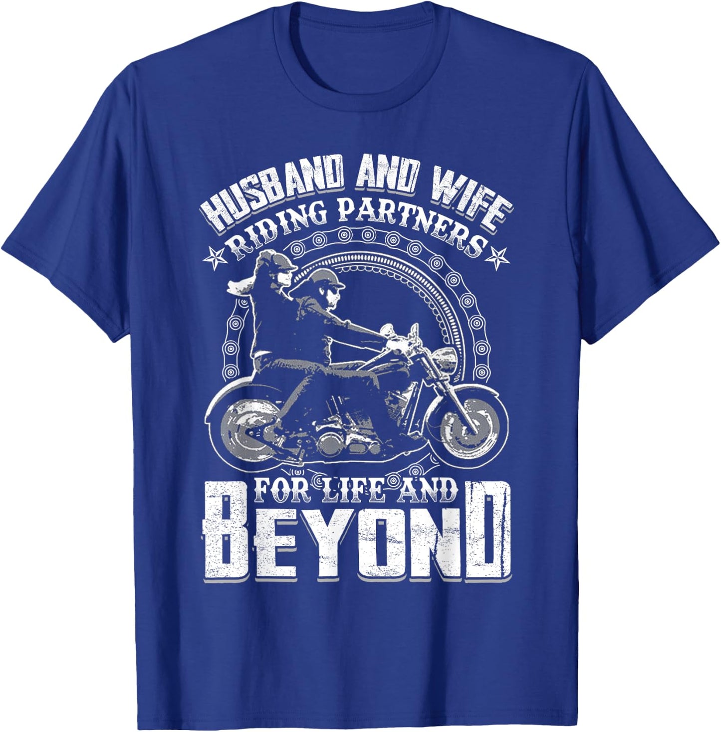Husband And Wife Riding Partners For Life And Beyond Shirt T-Shirt - T-Shirt | Royal