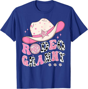 Rodeo Granny Pink CowGirl 1St Birthday Disco Groovy T-Shirt - T-Shirt | Royal