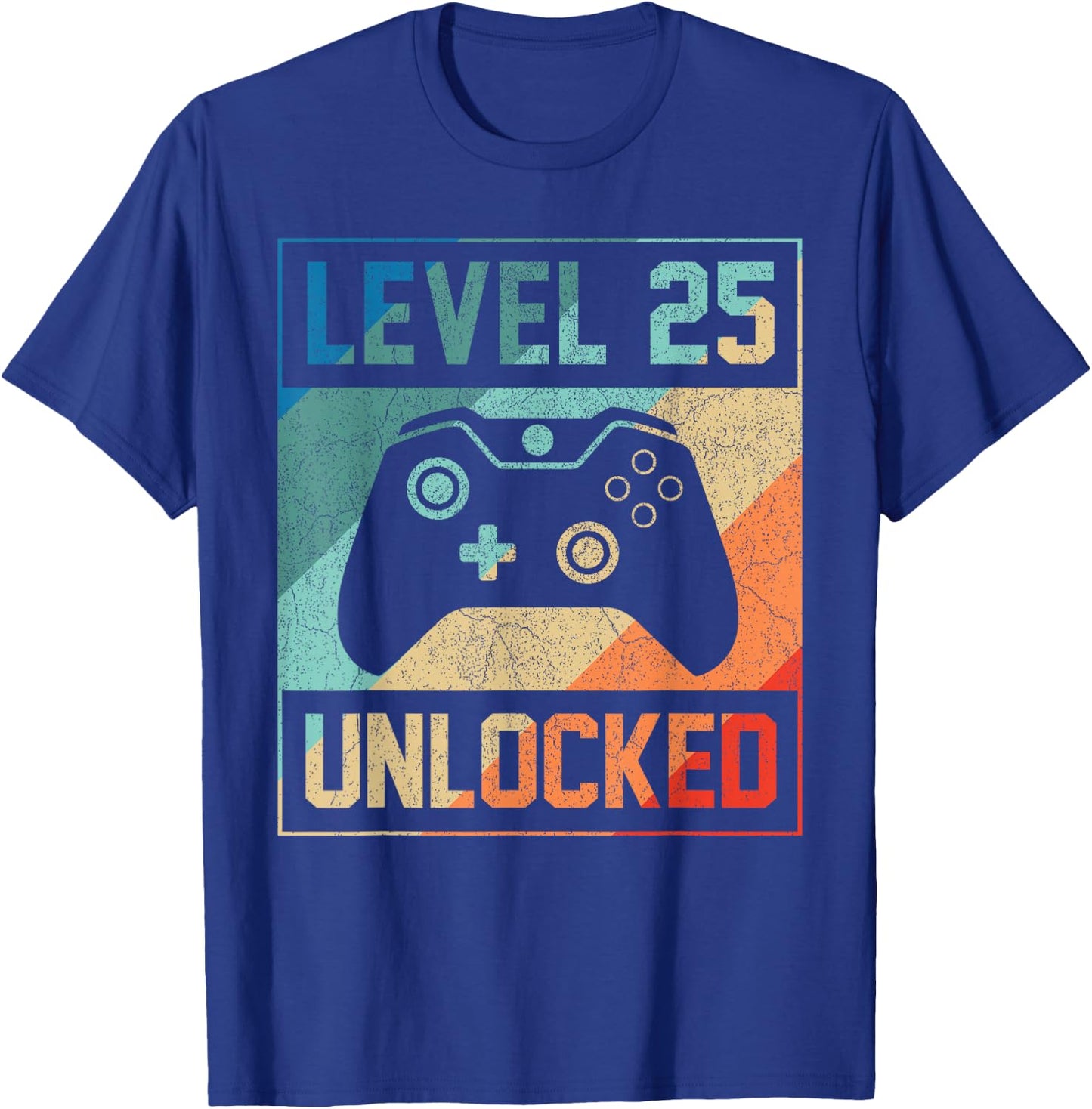 Level 25 Unlocked Video Gamer 25th Birthday Gifts T-Shirt - T-Shirt | Royal