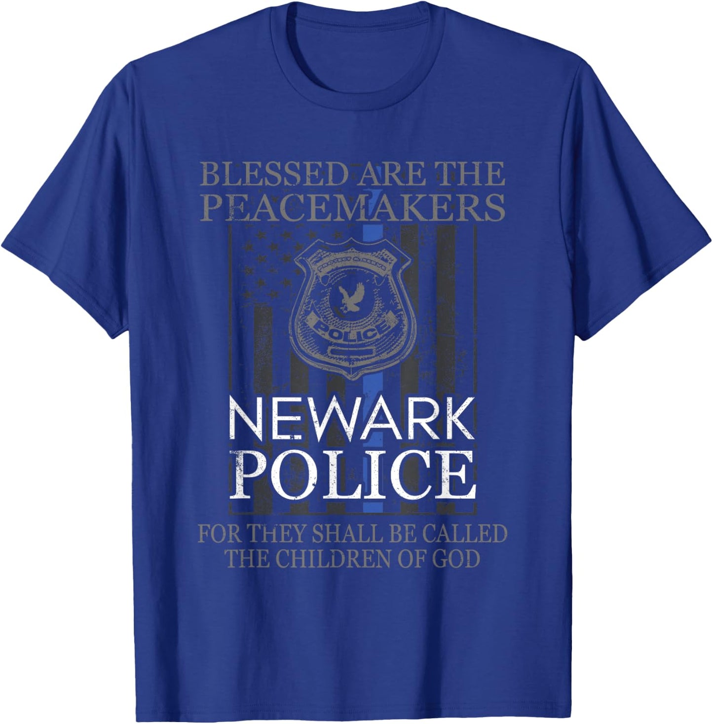 Newark Police Support Saint Michael Police Officer Prayer T-Shirt - T-Shirt | Royal
