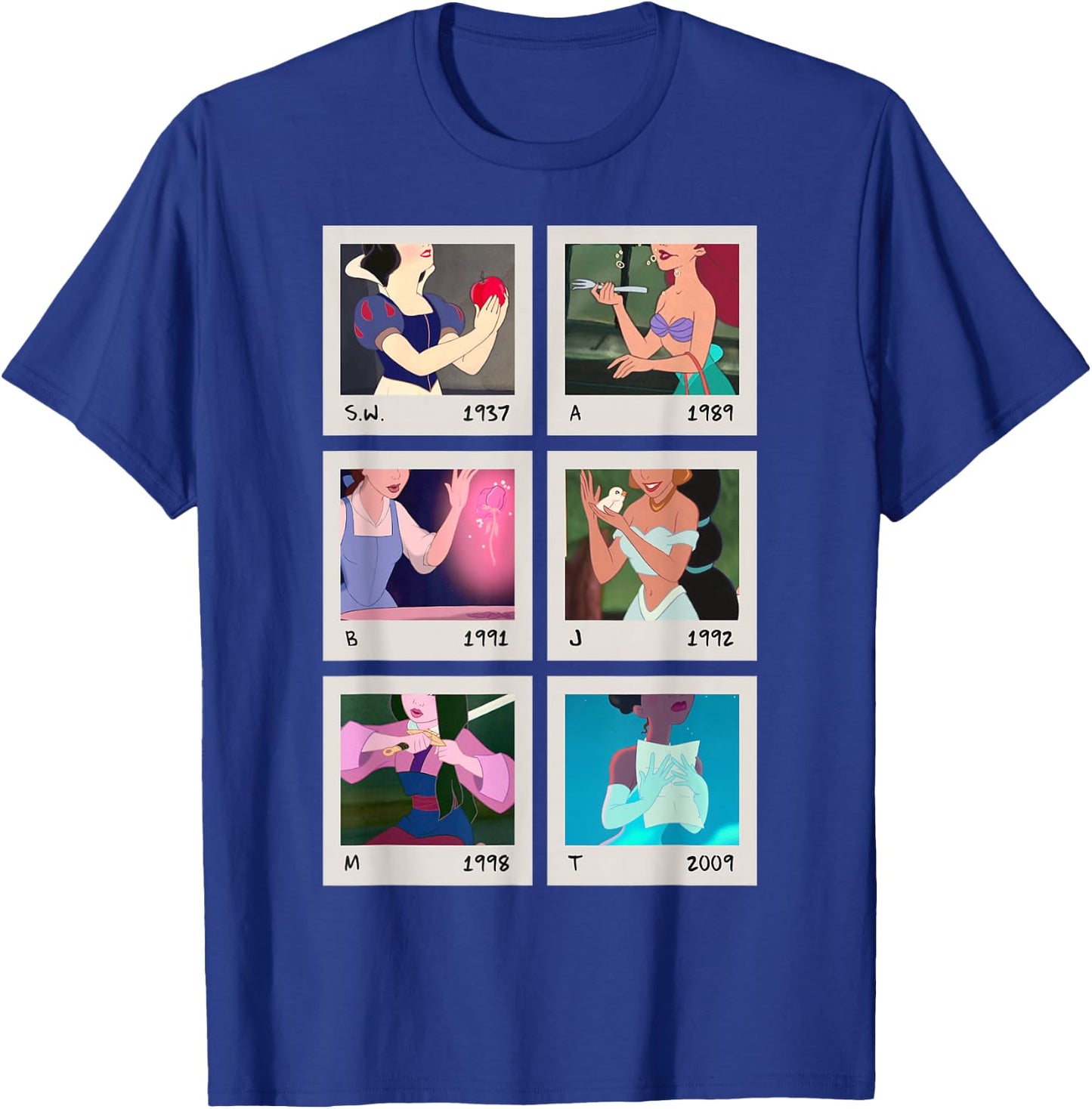 Disney Princess Polaroid Photo Grid Small T-Shirt - T-Shirt | Royal