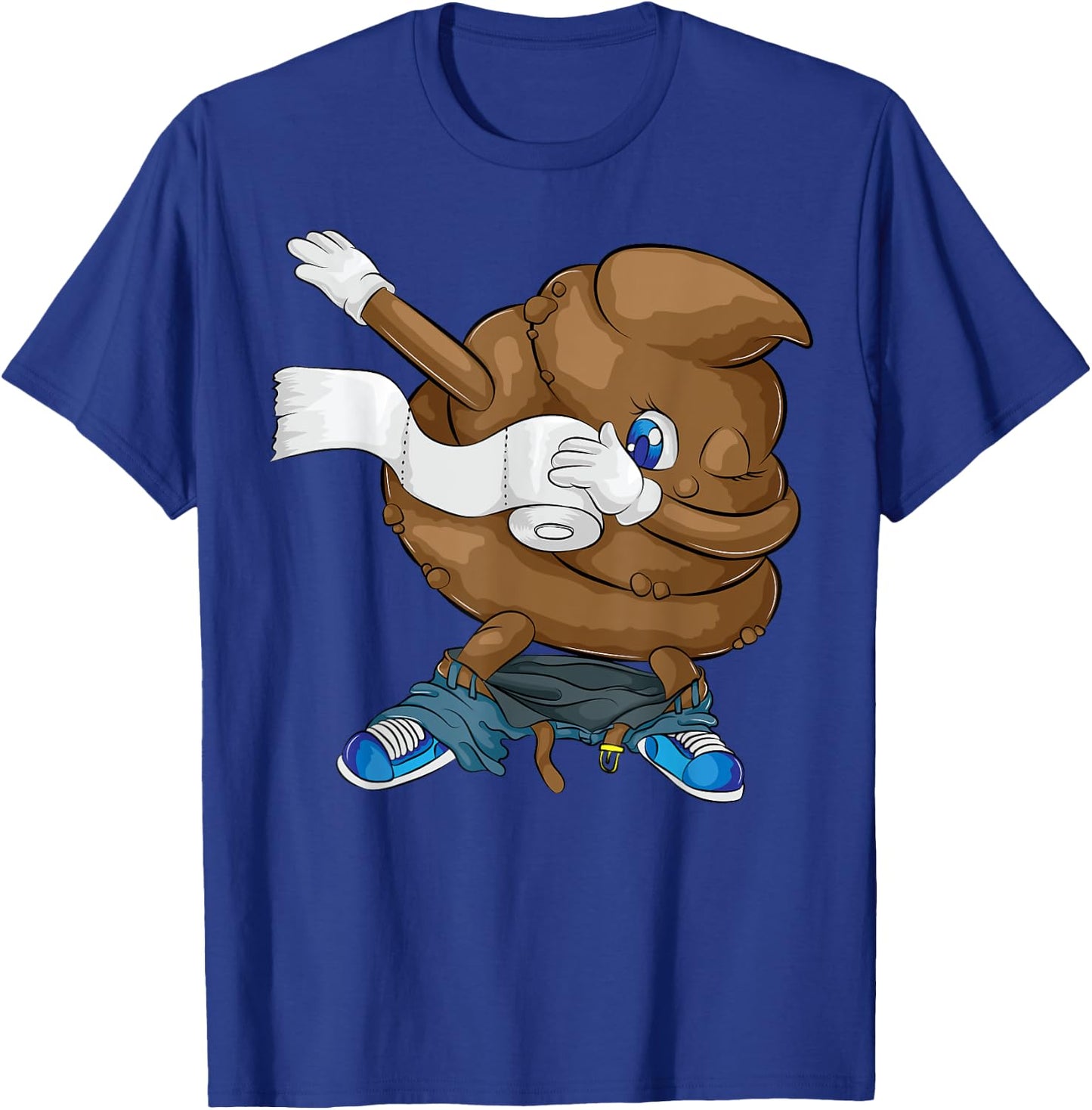 Dabbing Poop | Cool Friendly Funny Pooping Gift T-Shirt - T-Shirt | Royal