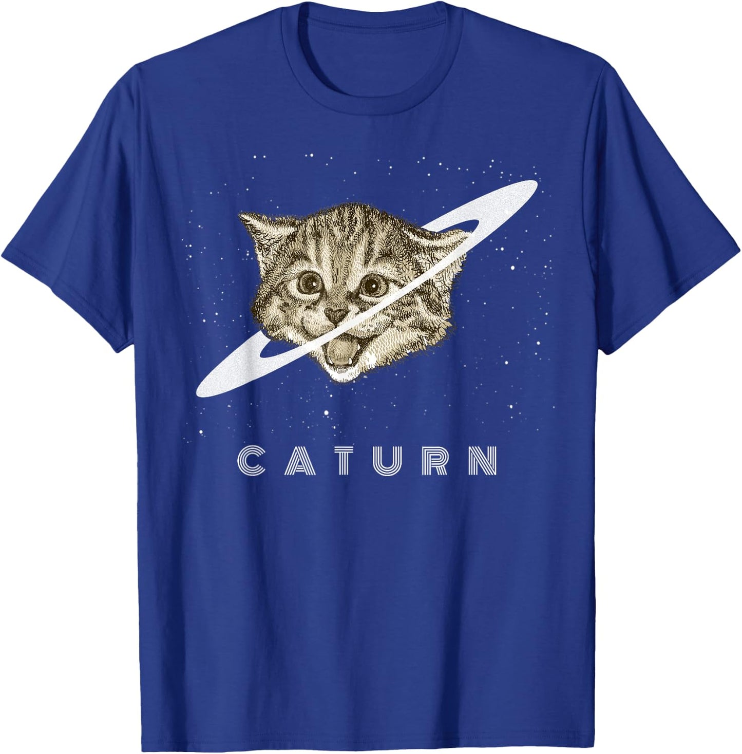 Caturn Kitten in Space Galaxy Universe Cat Lover Men Women Girls Kids T-Shirt - T-Shirt | Royal