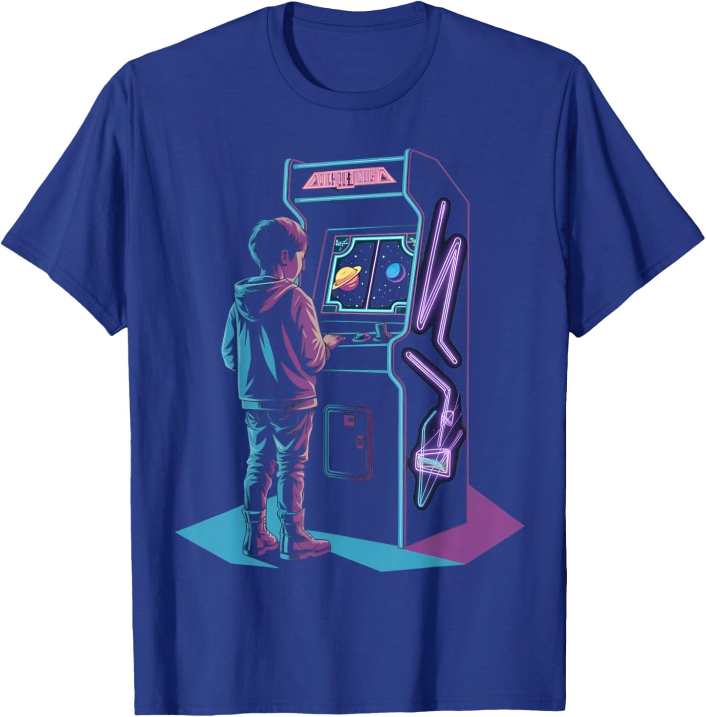 Arcade Gamer Kids Boys Men Gaming Video Game Arcade T-Shirt - T-Shirt | Royal