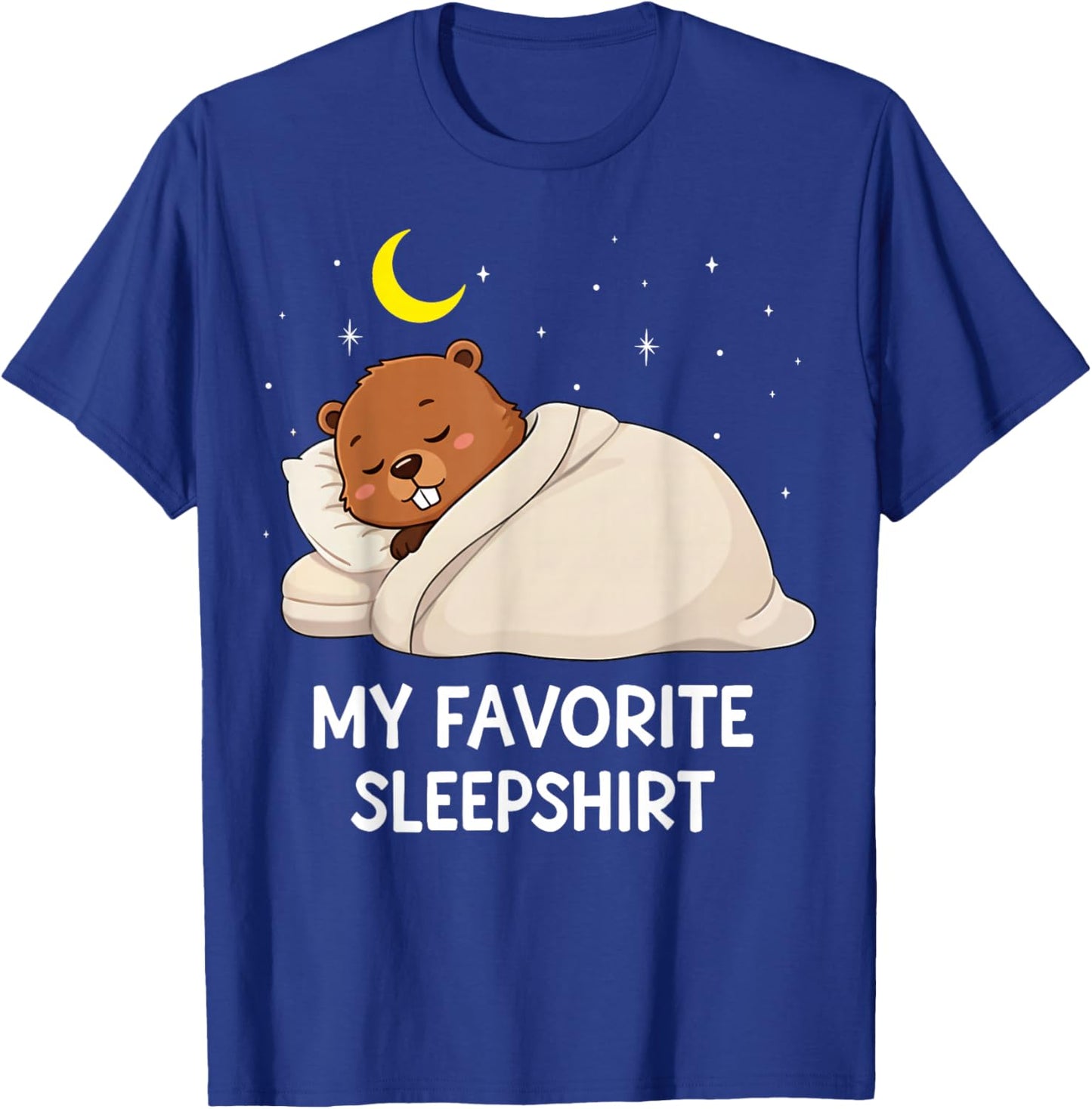 Funny Beaver Favorite Sleepshirt Pajama Zoo Boys Girls Kids T-Shirt - T-Shirt | Royal