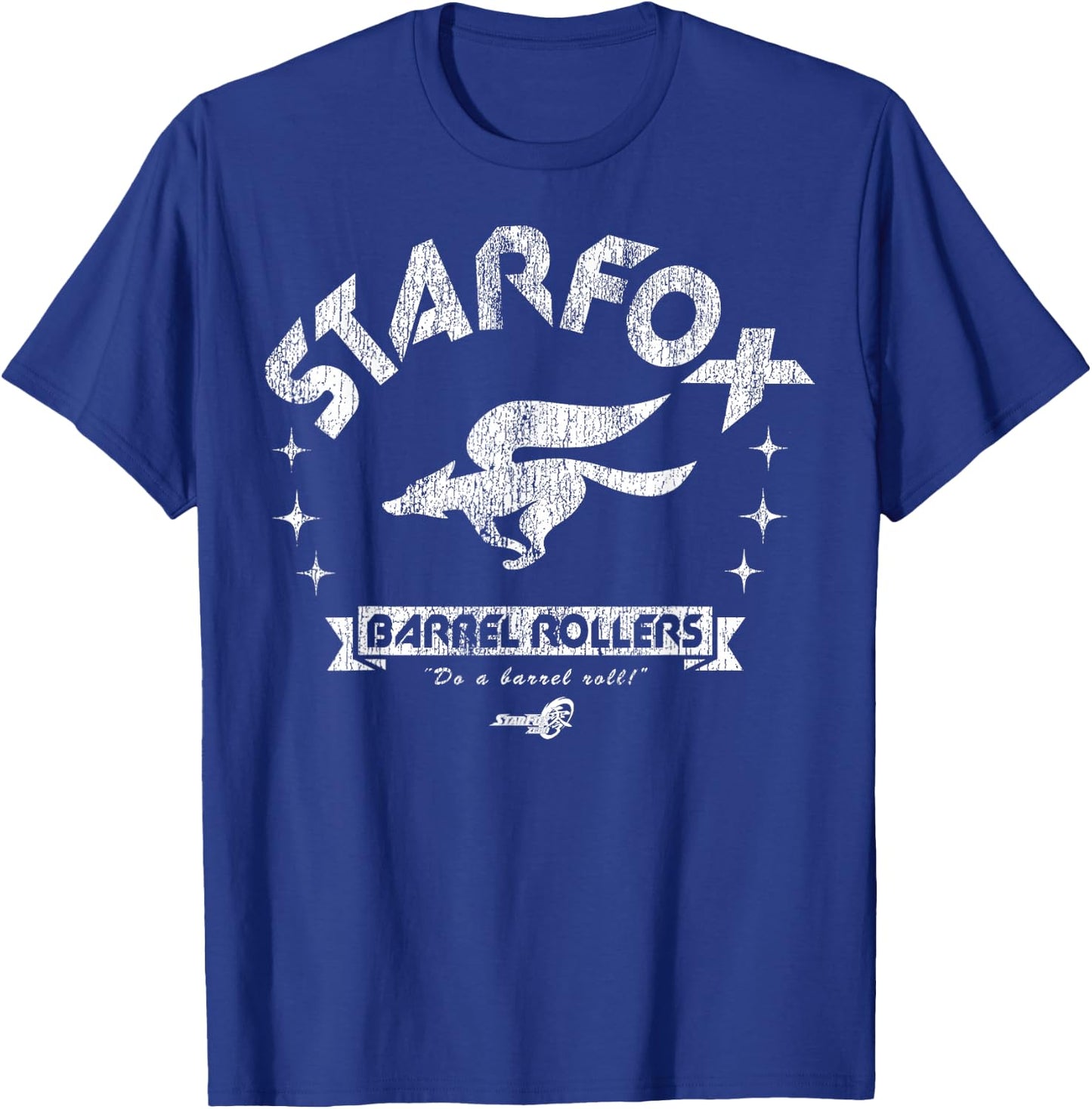 Star Fox Barrel Rollers Distressed Logo Graphic T-Shirt - T-Shirt | Royal