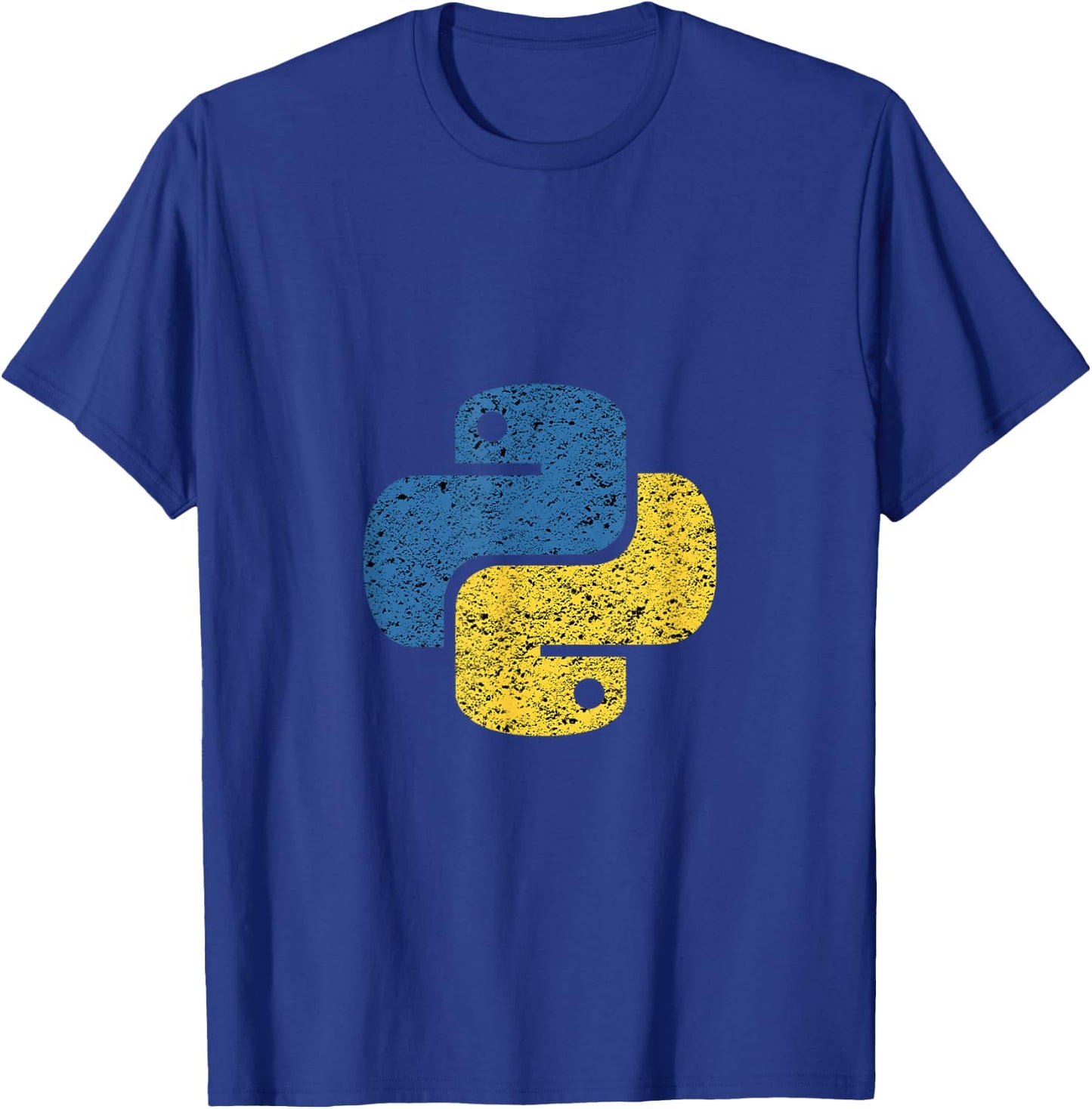 Python Coder SciPy NumPy Distressed Python Logo for Engineers T-Shirt - T-Shirt | Royal