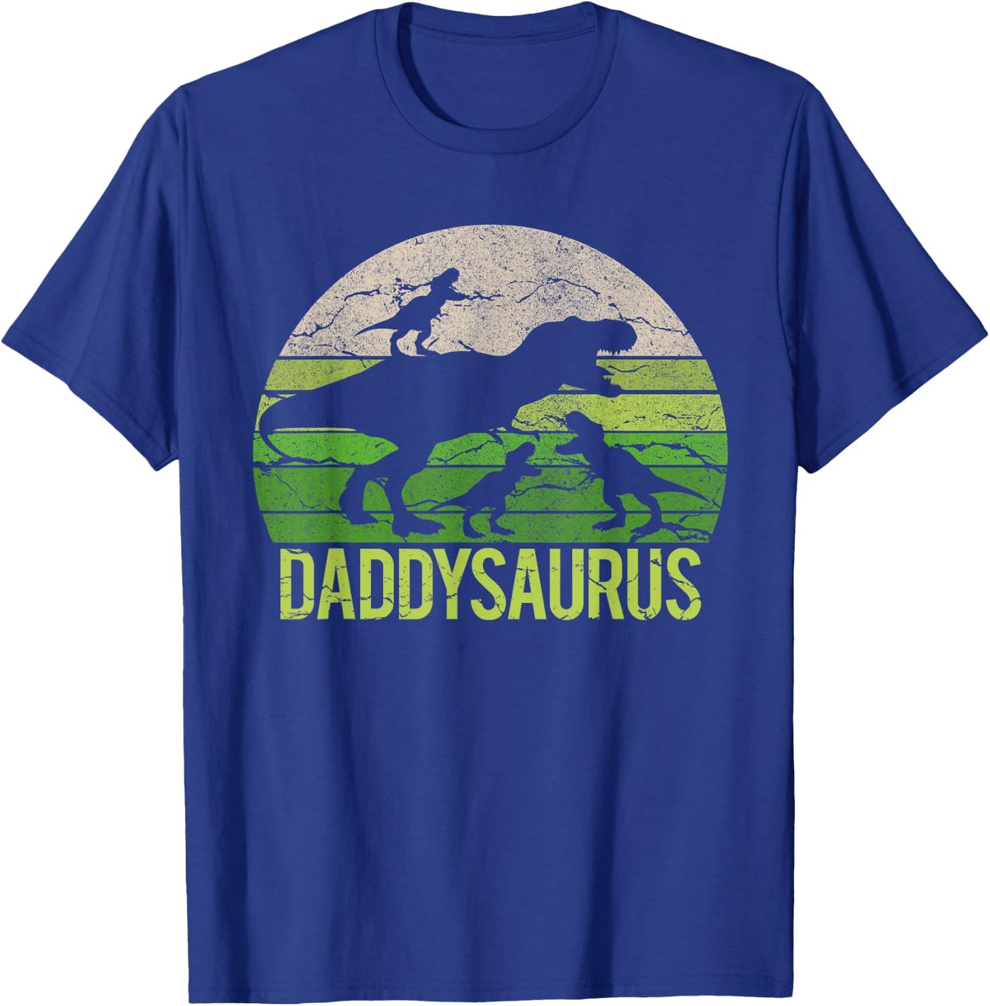 Daddy Dinosaur Daddysaurus 3 three kid Gift Dad christmas T-Shirt - T-Shirt | Royal