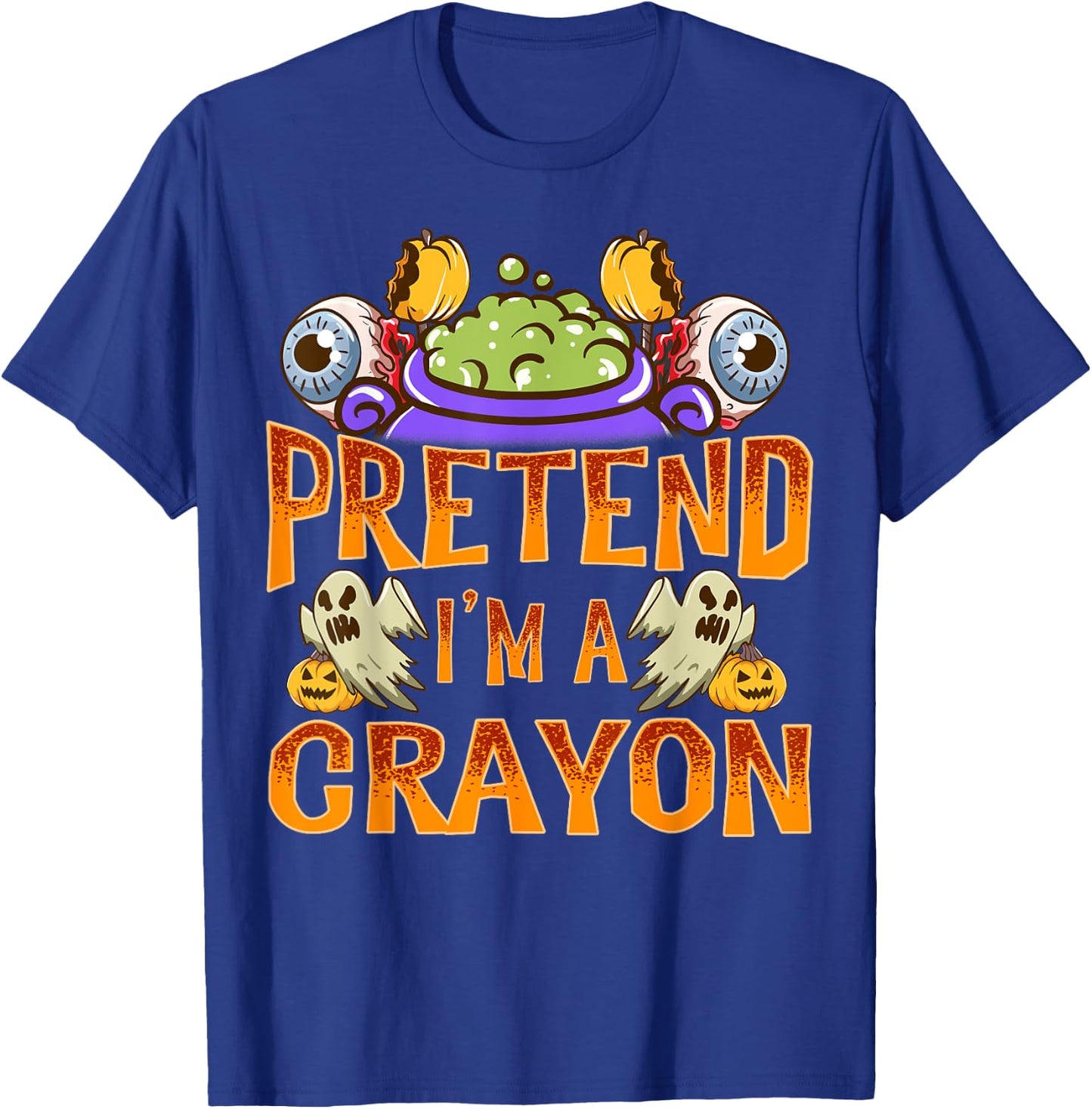 Pretend I'm A Crayon Shirt Costume Funny Halloween Party T-Shirt - T-Shirt | Royal
