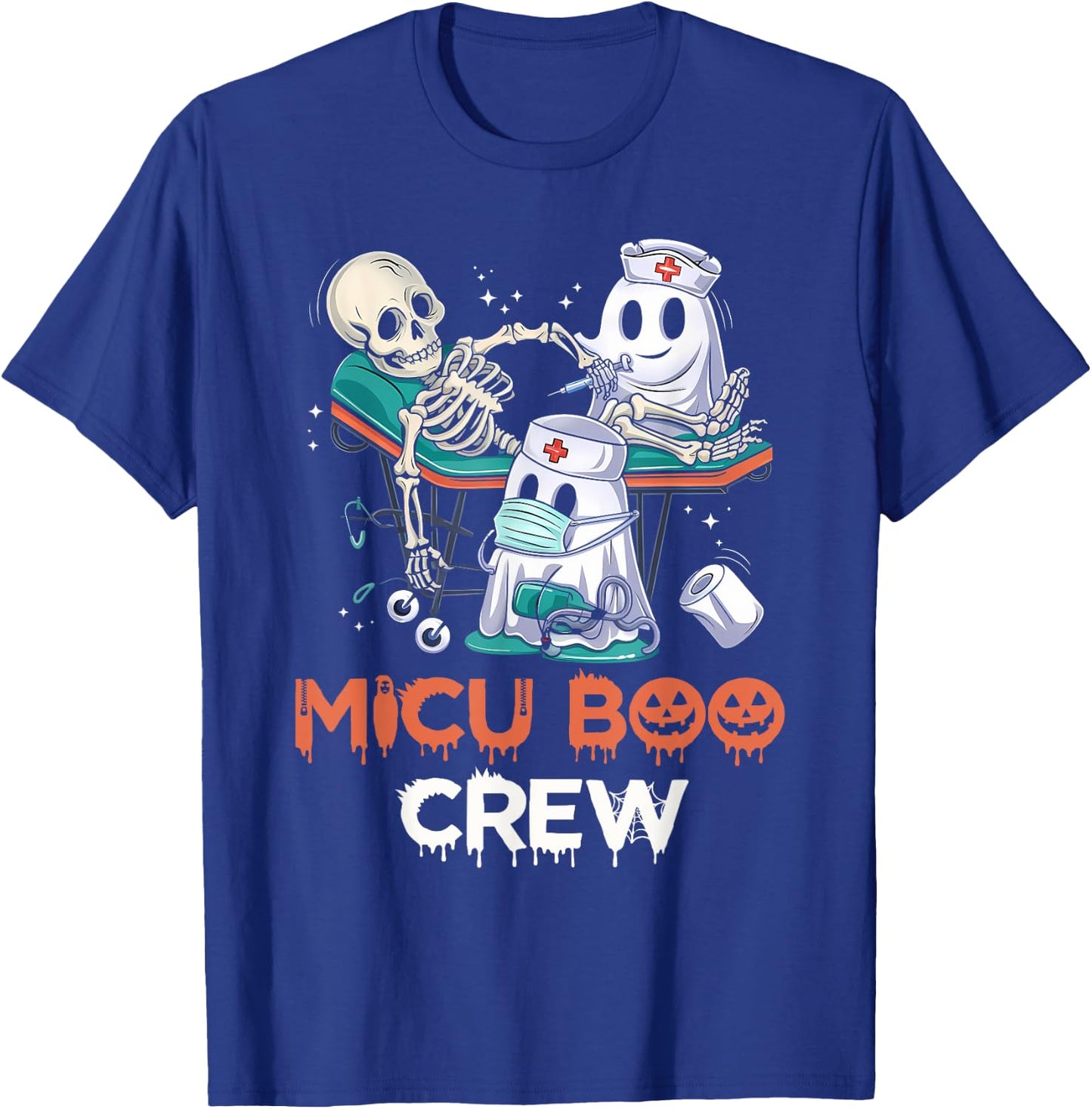 MICU nurse shirt MICU boo crew MICU RN Halloween T-Shirt - T-Shirt | Royal