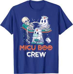 MICU nurse shirt MICU boo crew MICU RN Halloween T-Shirt - T-Shirt | Royal