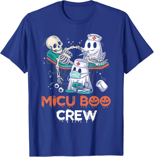 MICU nurse shirt MICU boo crew MICU RN Halloween T-Shirt - T-Shirt | Royal