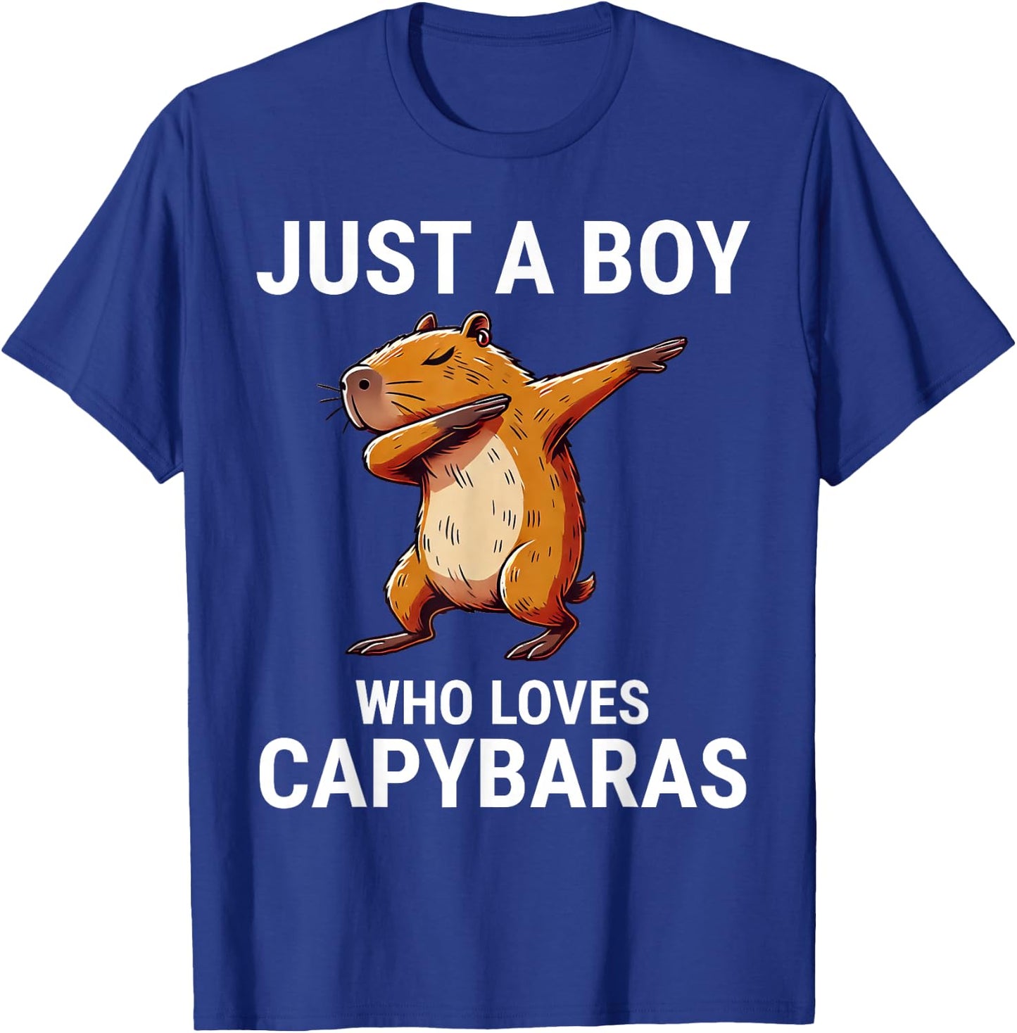 Just A Boy Who Loves Capybaras Cute Capybara Dabbing T-Shirt - T-Shirt | Royal