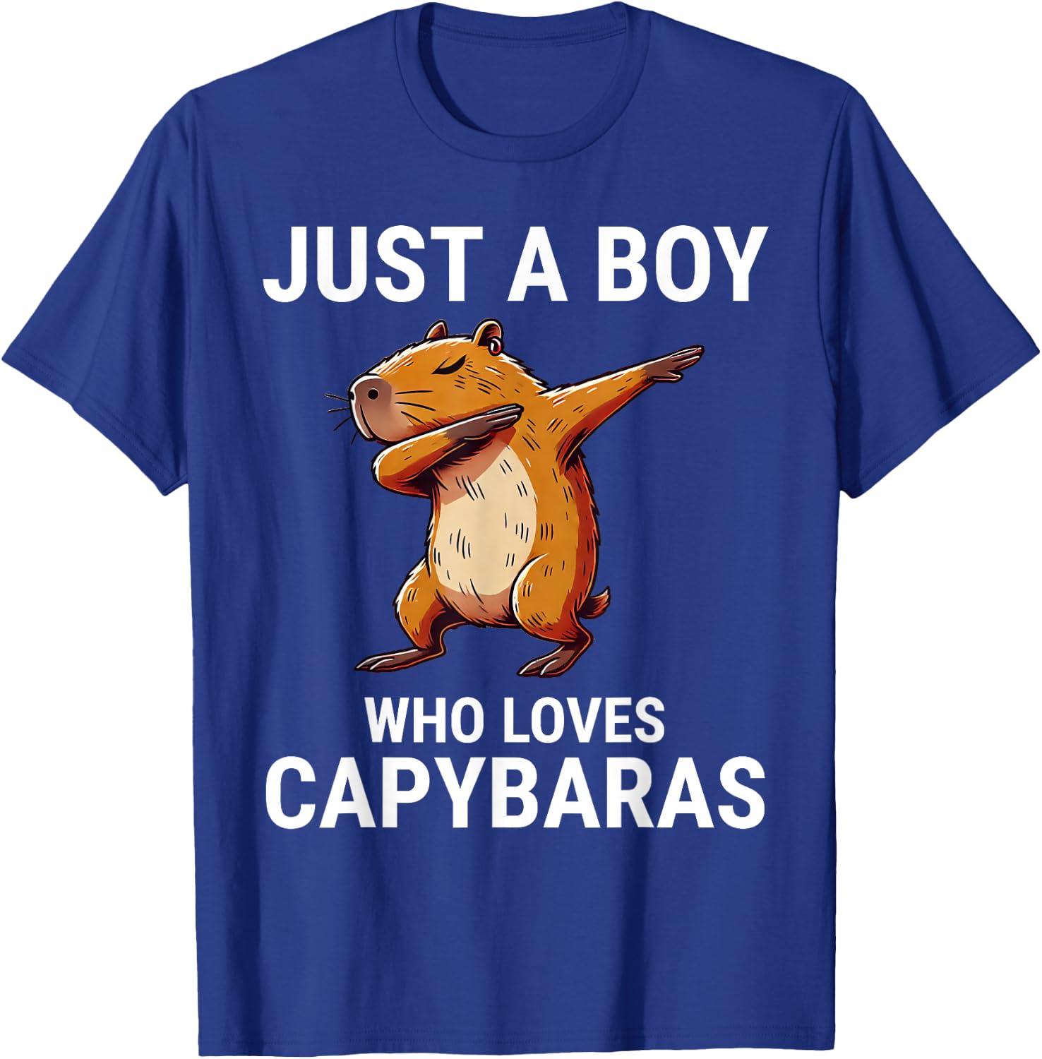Just A Boy Who Loves Capybaras Cute Capybara Dabbing T-Shirt - T-Shirt | Royal