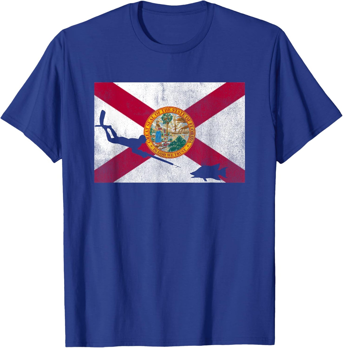 Florida Flag Spearfishing Freedive T-Shirt - T-Shirt | Royal