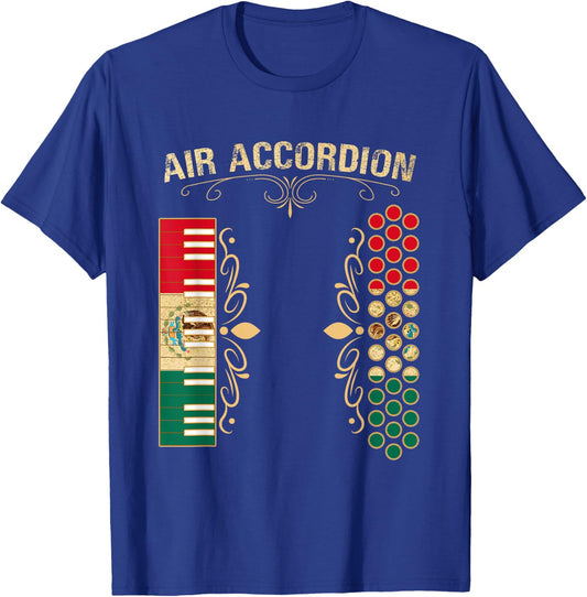 Mexican Flag Vintage Air Accordion Shirt for Latin Community T-Shirt - T-Shirt | Royal