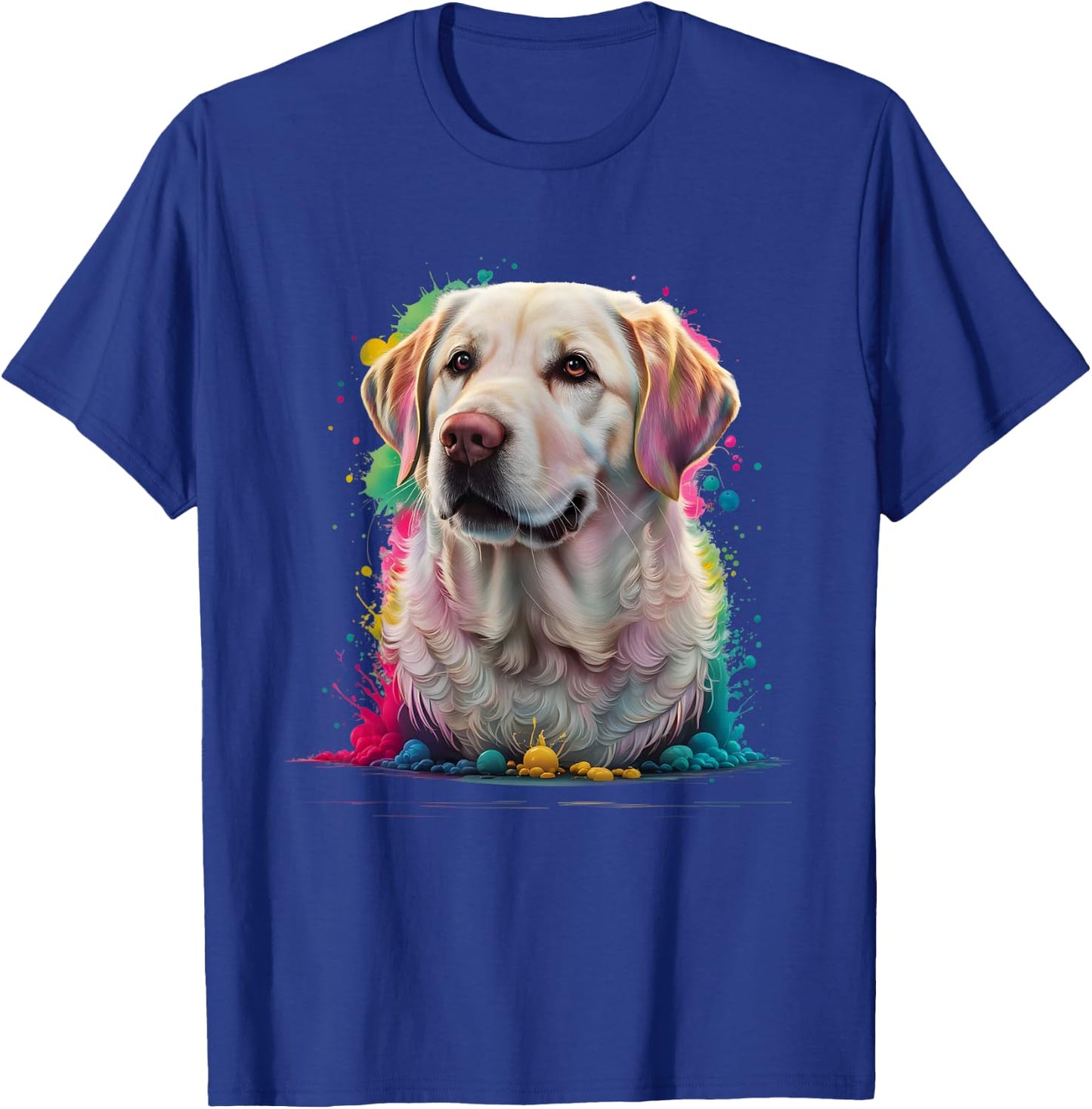 Men Woman Colorful Watercolor Labrador Retriever T-Shirt - T-Shirt | Royal