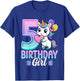 Birthday Girl Unicorn 5 Years Old 5th Birthday Party Unicorn T-Shirt - T-Shirt | Royal