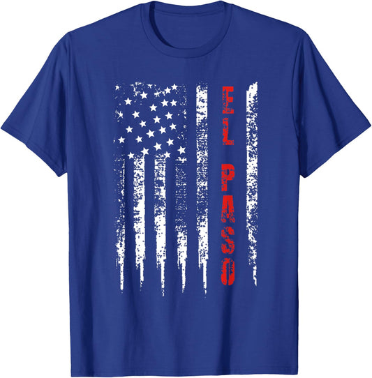 Red Line Firefighter El Paso Distressed Gift T-Shirt - T-Shirt | Royal