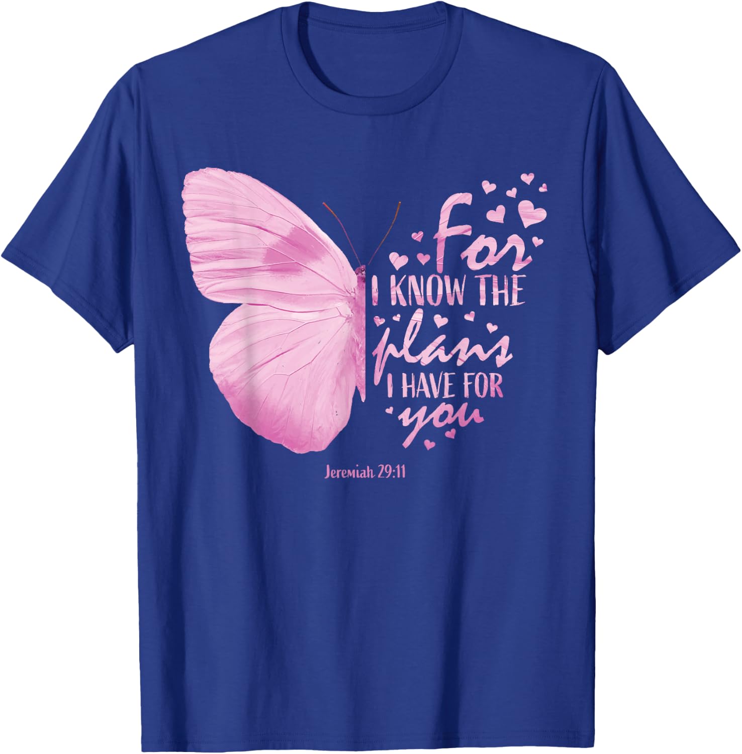 Religious Gifts Mom Women Christian Bible Verse Butterfly T-Shirt - T-Shirt | Royal