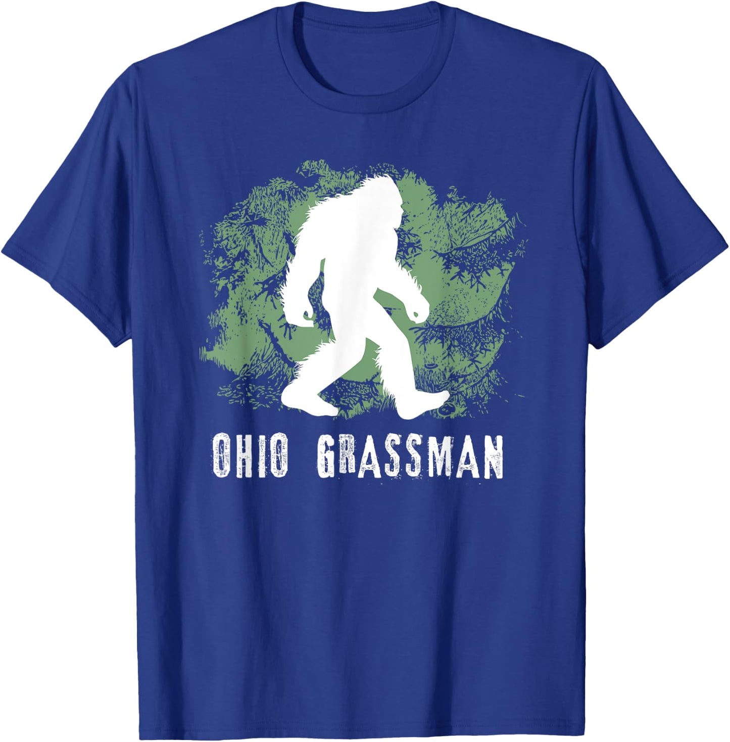 Bigfoot Grassman Cryptid Ohio Valley Park Sasquatch T-Shirt - T-Shirt | Royal