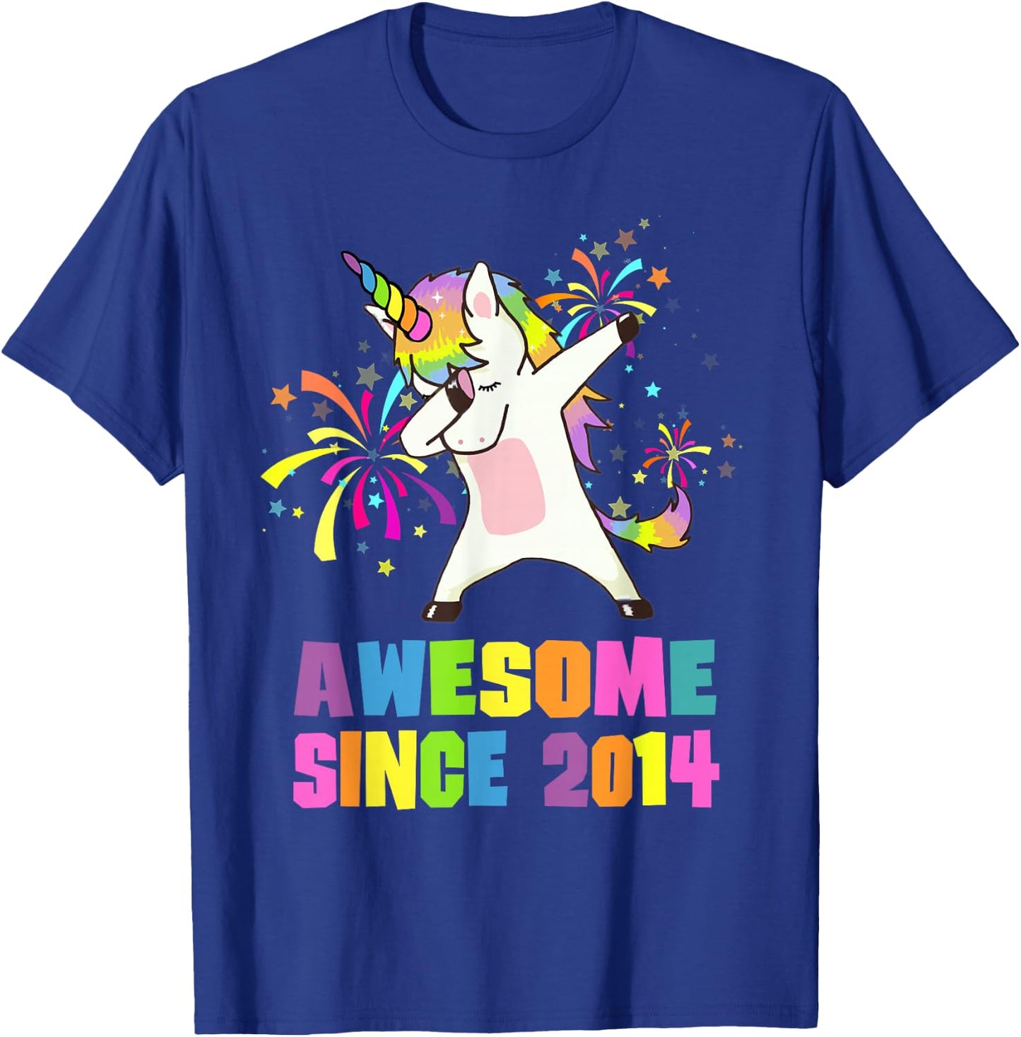 11 Years Old 11th Birthday Awesome Since 2014 Unicorn T-Shirt - T-Shirt | Royal