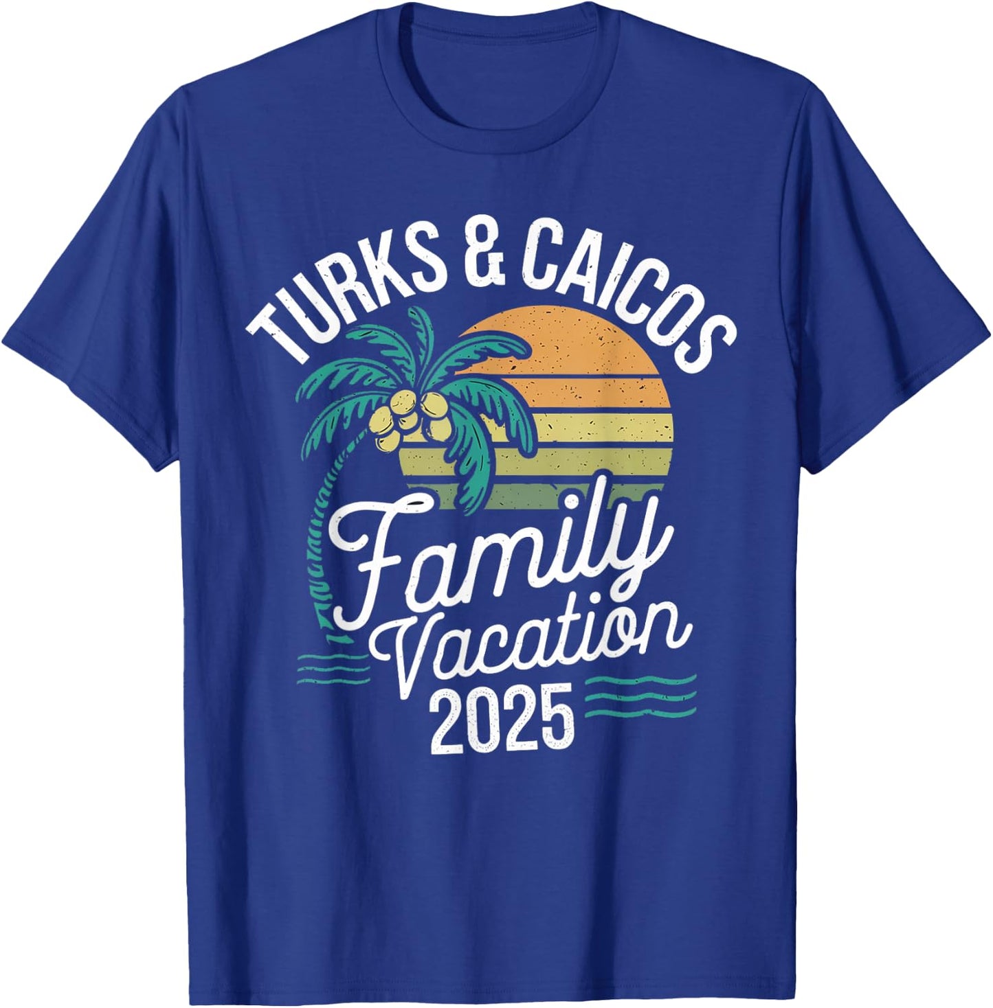 Turks and Caicos Islands 2025 Vacation Souvenirs -Adults , Black, Small, Short Sleeve, , Tropical Graphic, Family, Friends, Children T-Shirt - T-Shirt | Royal