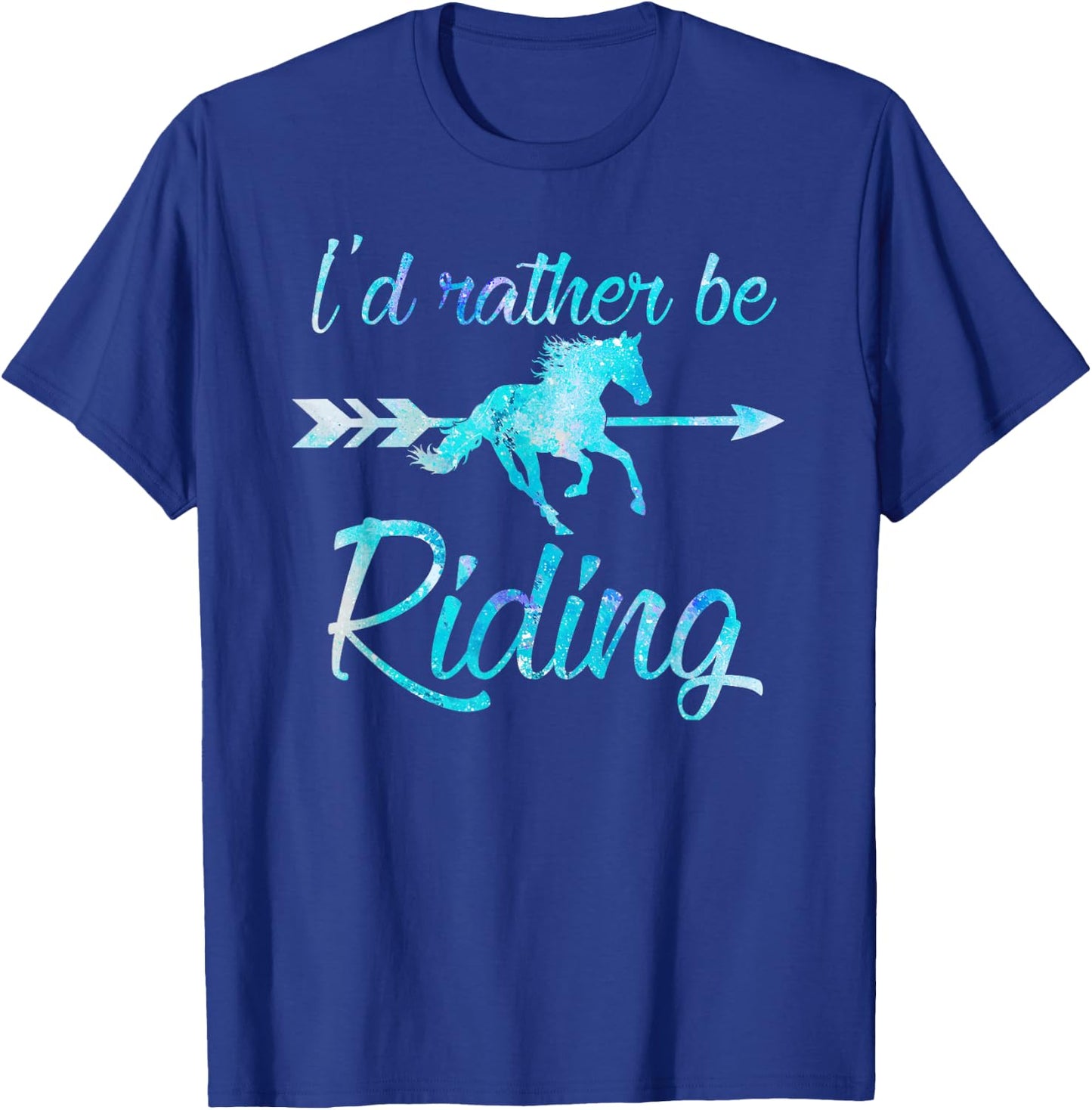 Horse Rider Shirt Girls I'd Rather BE Riding Horses Kid Gift T-Shirt - T-Shirt | Royal