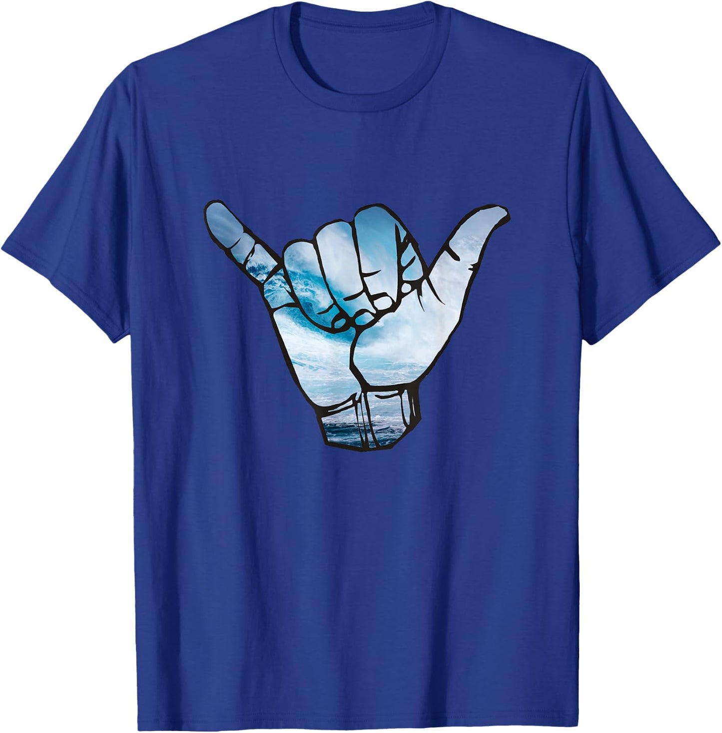 Shaka T Shirt Ocean Surfing Wave Surfer Hawaii Hang T-Shirt - T-Shirt | Royal