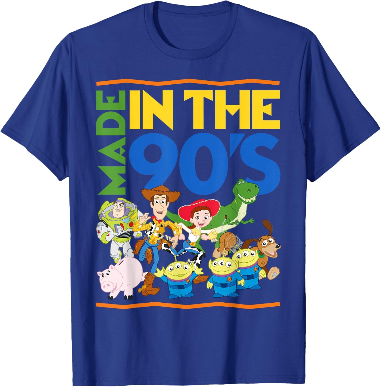 Disney Pixar Toy Story Made in the 90's Retro Group Shot T-Shirt - T-Shirt | Royal