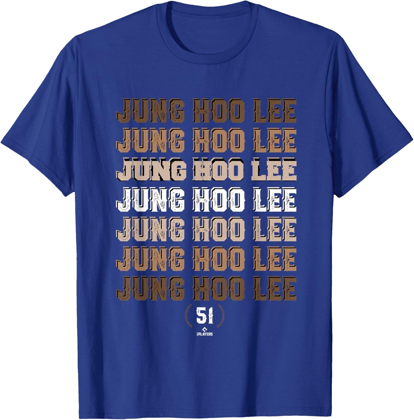 Retro Repeating Text Jung Hoo Lee San Francisco Baseball T-Shirt - T-Shirt | Royal