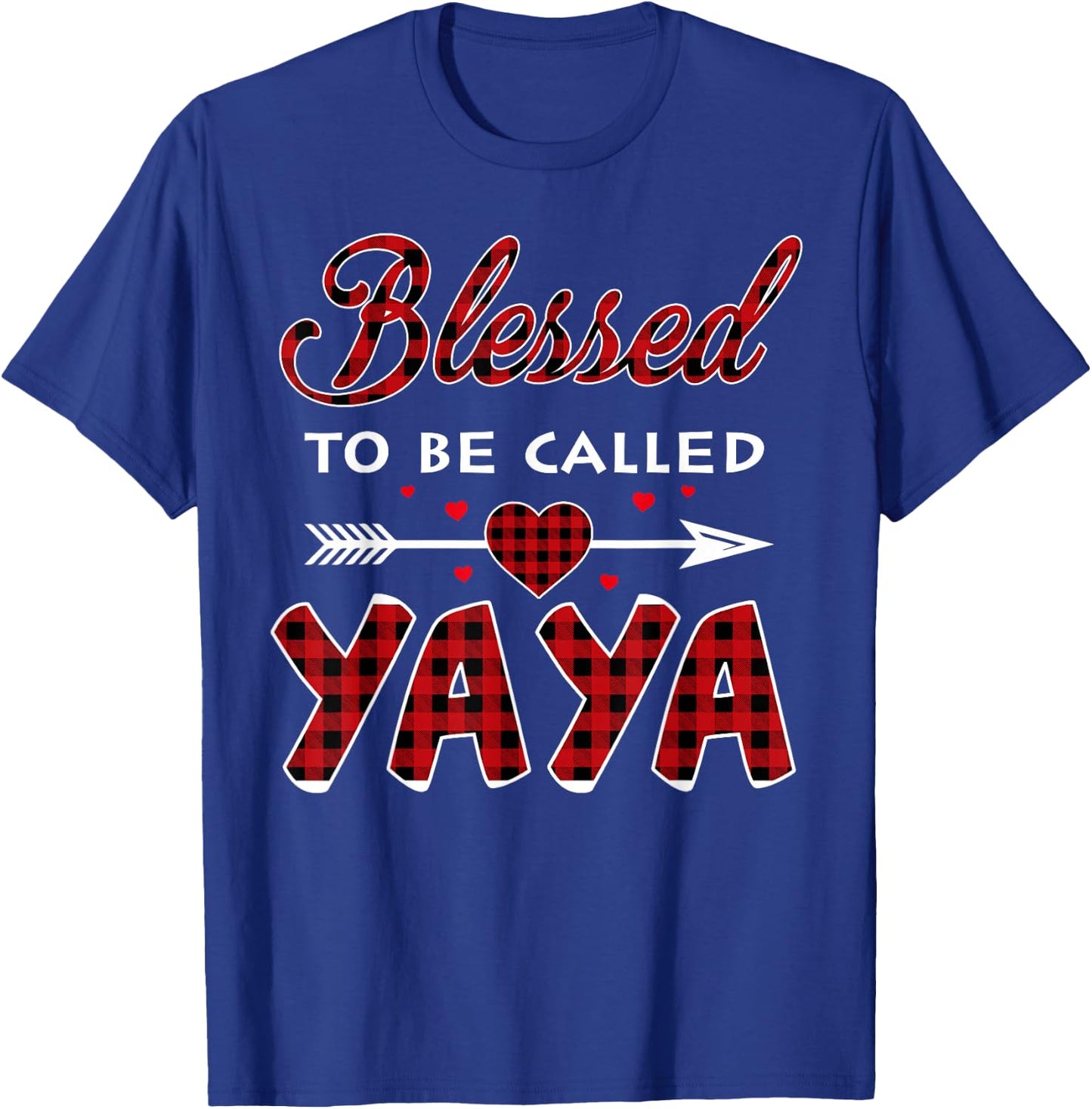 Blessed To Be Called Yaya -Buffalo Plaid Grandma Christmas T-Shirt - T-Shirt | Royal