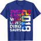 Dino 2018 JUST A BOY WHO Loves Dinosaurs 8TH Birthday T-Shirt - T-Shirt | Royal