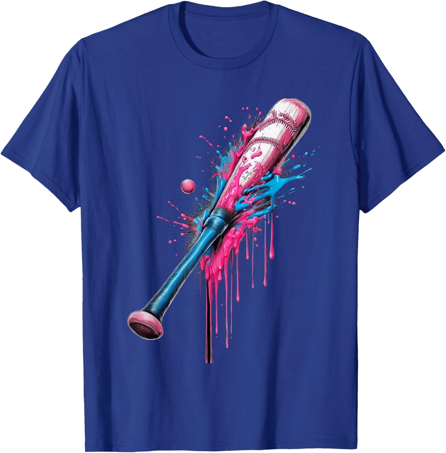 Baseball Bat Dripping Boys Baseball, Baseball Drip For Boys T-Shirt - T-Shirt | Royal