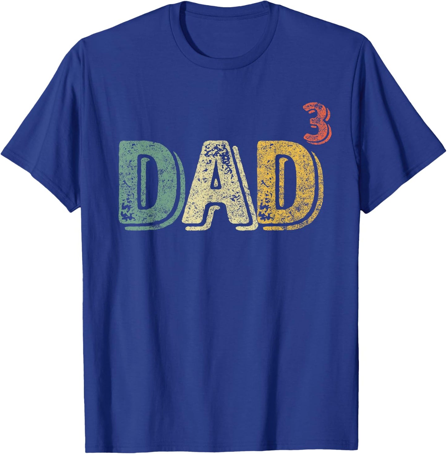 Dad Cubed Shirt Dad Of Three Quote Funny Christmas Gift T-Shirt - T-Shirt | Royal