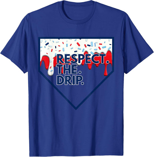 Baseball Home Plate Drip for Boys Ice Cream Spinkle T-Shirt - T-Shirt | Royal