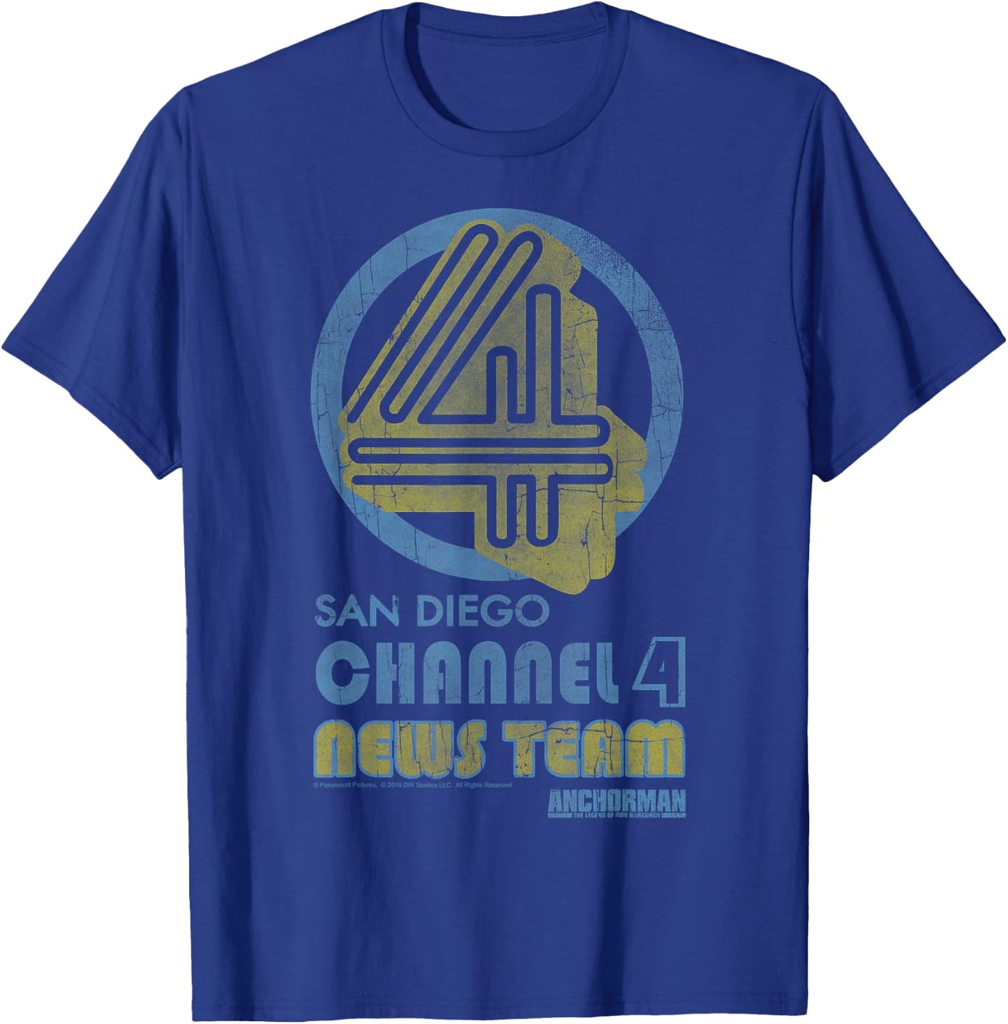 Anchorman San Diego Channel 4 News Team Logo T-Shirt - T-Shirt | Royal