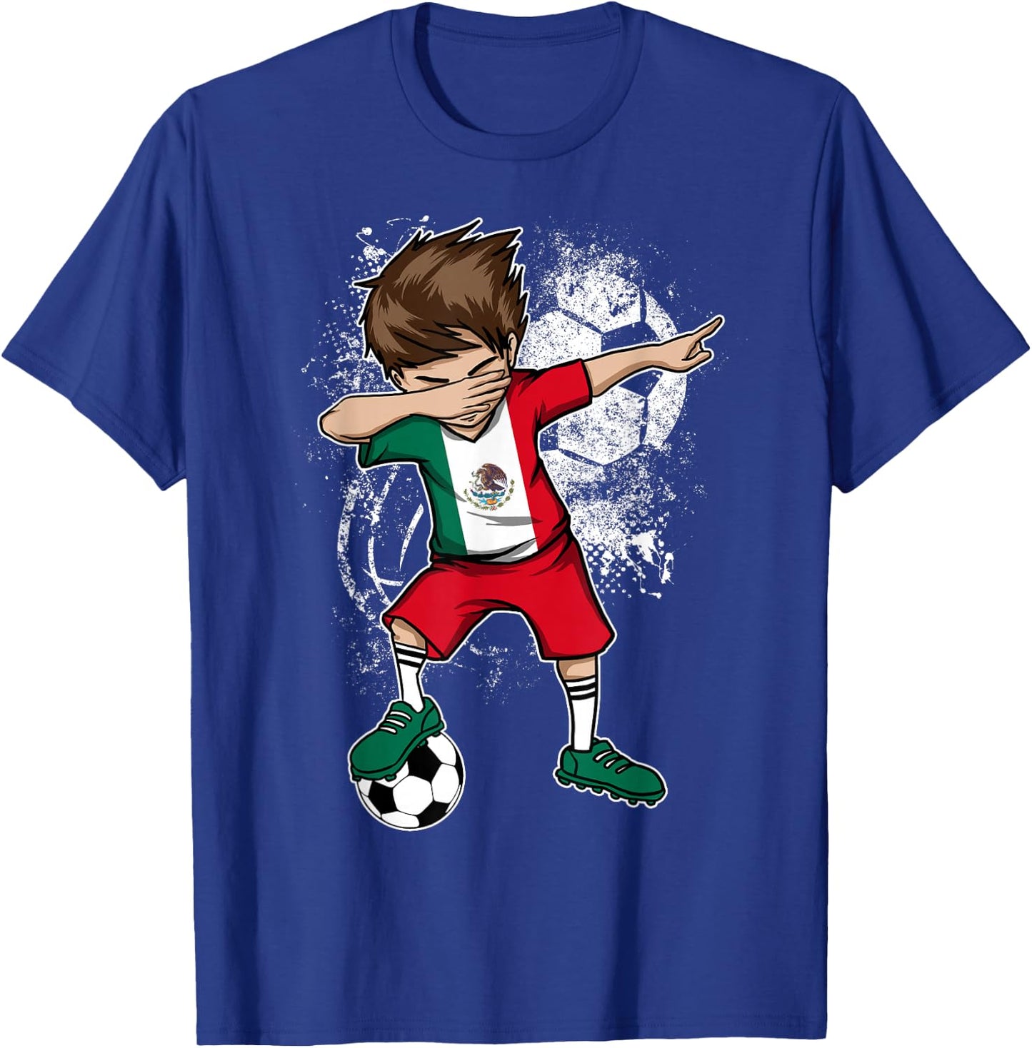 Dabbing Boy Mexico Soccer Shirt Jersey Mexican Football T-Shirt - T-Shirt | Royal