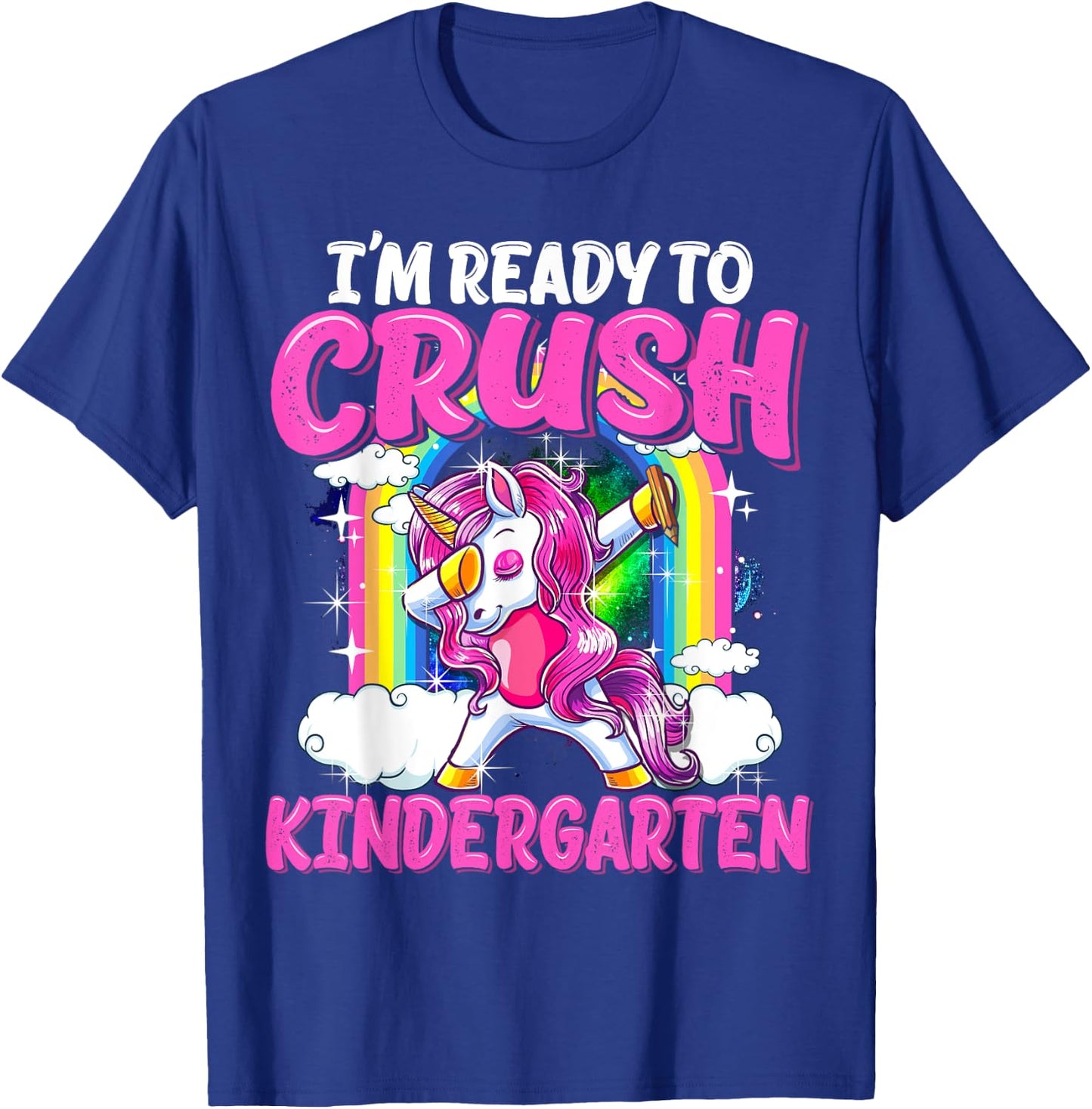 Kindergarten Dabbing Unicorn Back To School Girls Gift T-Shirt - T-Shirt | Royal