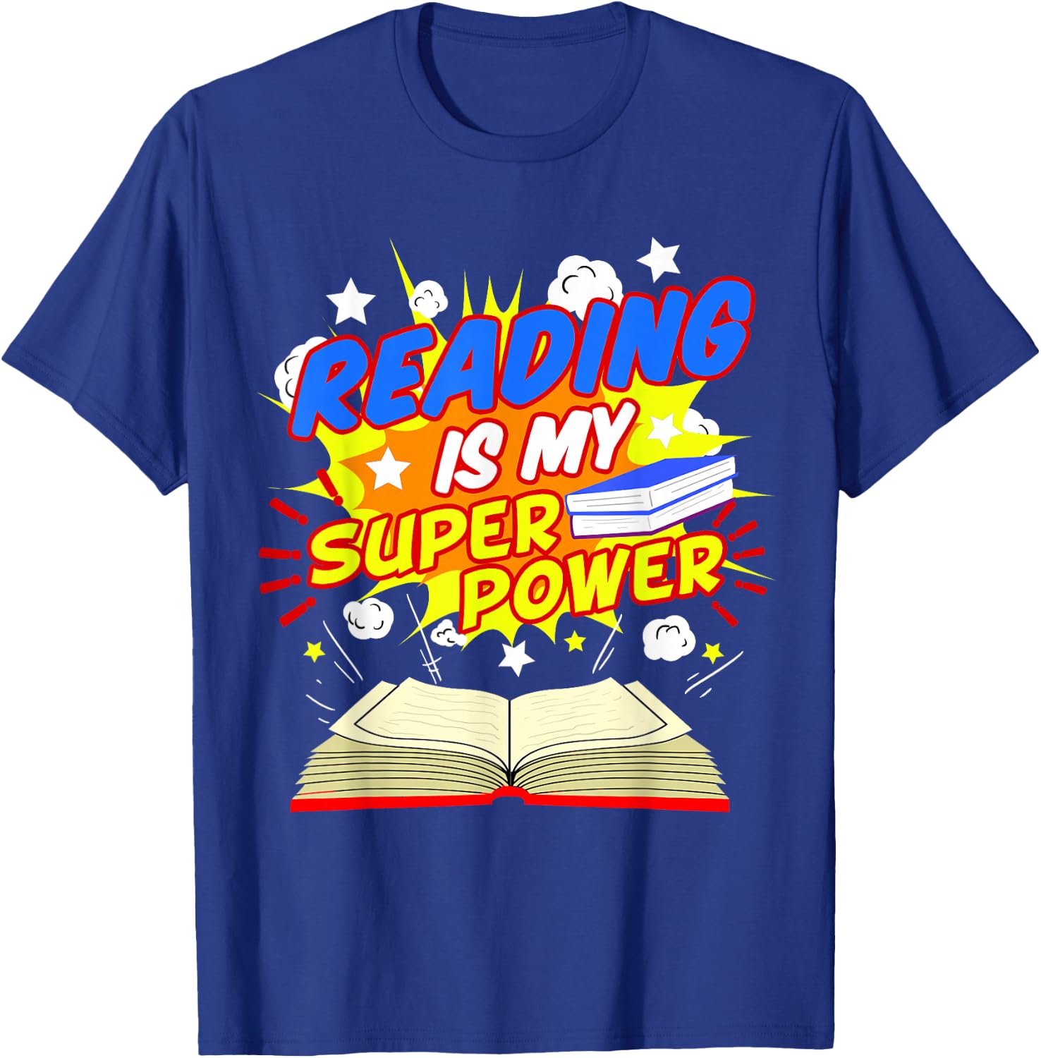 Reading Is My Superpower Comic Book T-Shirt - T-Shirt | Royal
