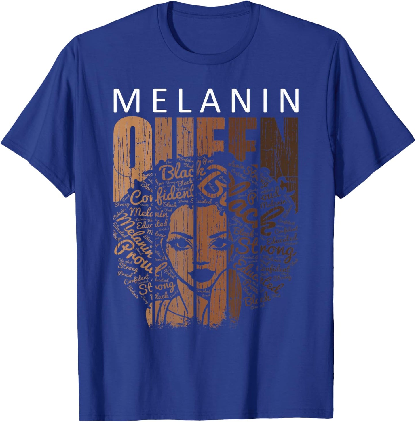 Juneteenth Shirts Women Melanin Queen African American Afro T-Shirt - T-Shirt | Royal