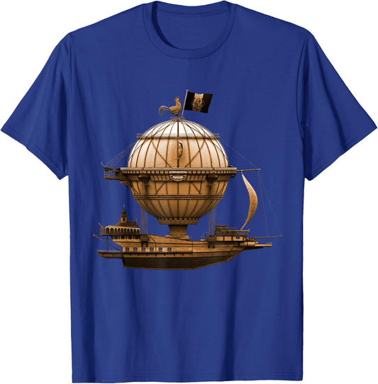 Steampunk Vintage Hot Air Balloon Airship Retro Steampunk T-Shirt - T-Shirt | Royal
